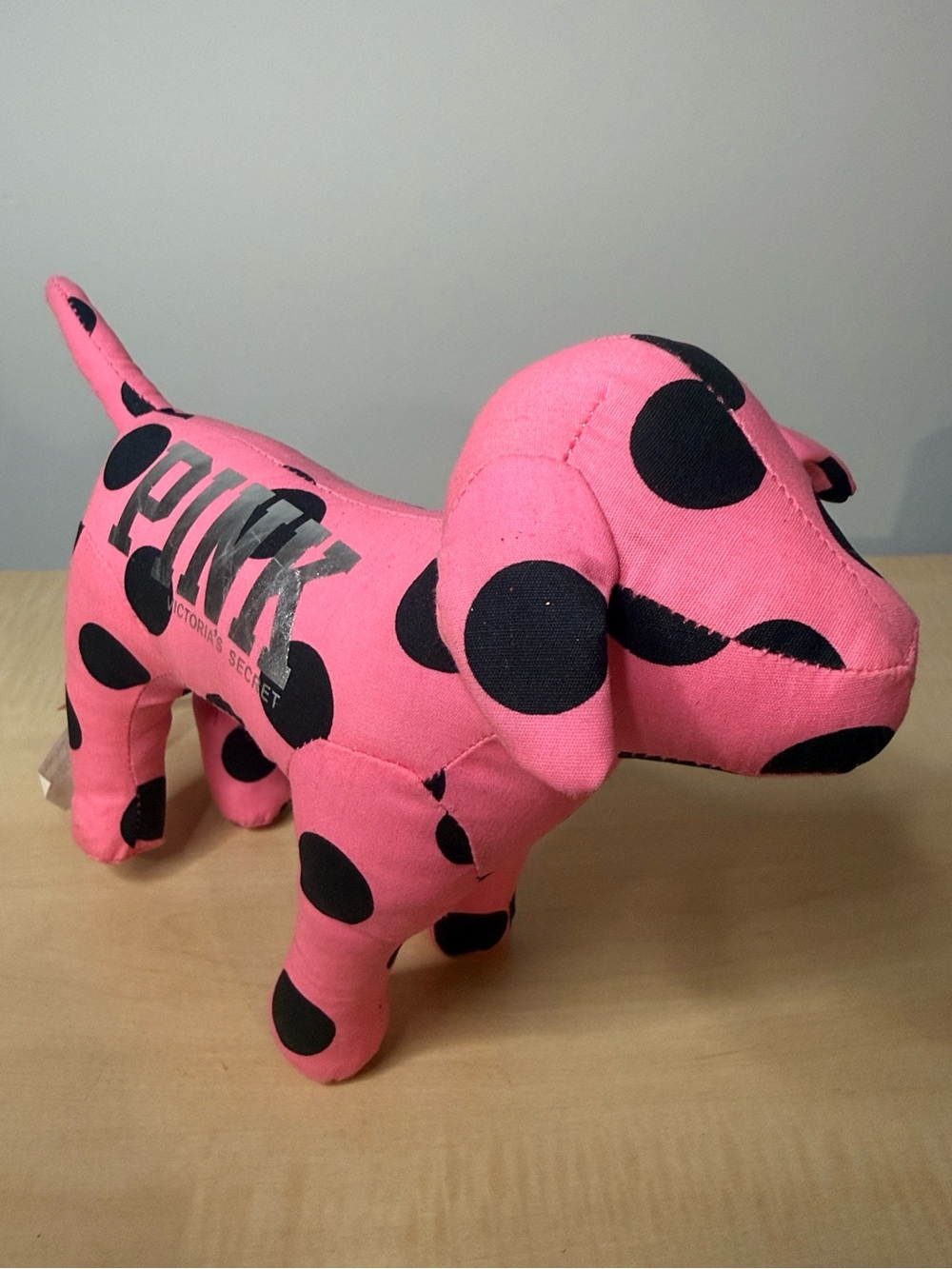 Victoria's Secret PINK Pink and Black Polka Dot Dog Plush